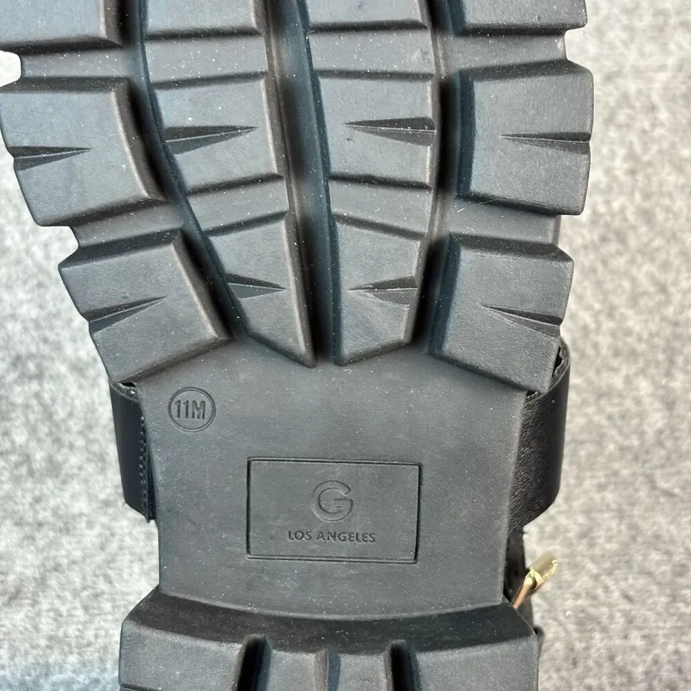 GBG Los Angeles Women’s Gladiator Platform Sandals Black Lug Sole Size 11M